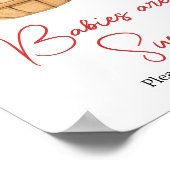 秋アップルバスケットベビーシャワーベビーは甘い ポスター (角)