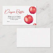 秋アップルバスケット赤ちゃんシャワーおむつラッフル エンクロージャーカード (正面/裏面)