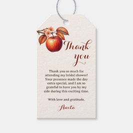 秋アップルブライダルシャワーサンキュー ギフトタグ
