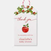 秋アップルベビーシャワーメッセージカード ギフトタグ (正面)