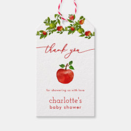 秋アップルベビーシャワーメッセージカード ギフトタグ