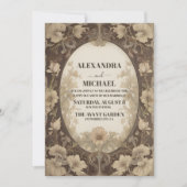 秋アンティーク結婚ズアールヌーボー 招待状 (正面)