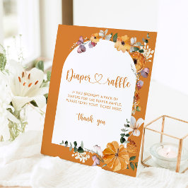 秋アーチカボチャおむつラッフルペデスタルサイン 台座サイン