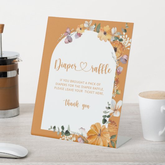 秋アーチカボチャおむつラッフルペデスタルサイン 台座サイン (インサイチュ)