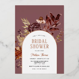 秋アーチブライダルシャワーフォイル招待状 箔招待状