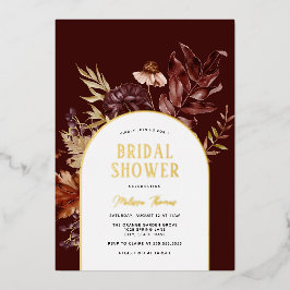 秋アーチブライダルシャワーフォイル招待状 箔招待状