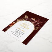 秋アーチブライダルシャワーフォイル招待状 箔招待状 (回転した状態)