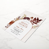 秋アーチブライダルシャワーフォイル招待状 箔招待状 (回転した状態)