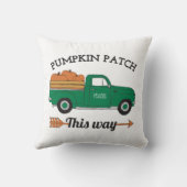 秋アートパンプキンパッチオールドヴィンテージファームトラックアート クッション (裏面)