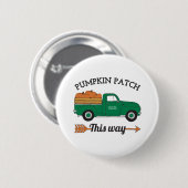 秋アートパンプキンパッチオールドヴィンテージファームトラックアート 缶バッジ (正面&裏面)