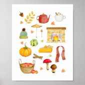 秋アートプリント – ウォールアートデコール ポスター (正面)