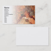 秋アールヌーボーバイアルフォンスミュシャ 名刺 (正面/裏面)