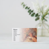 秋アールヌーボーバイアルフォンスミュシャ 名刺 (スタンド正面)