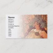 秋アールヌーボーバイアルフォンスミュシャ 名刺 (正面)