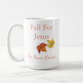 秋イエスのために彼は決してマ離れグしない コーヒーマグカップ (左)