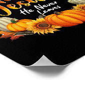 秋イエスはキリスト教の信仰葉を決して信じない ポスター (角)