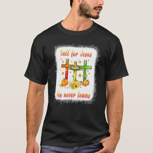 秋イエスはクリスチャン葉サを越えない Tシャツ (正面)