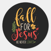 秋イエスは決してイエス葉に言わない ラウンドシール (正面)