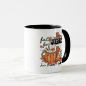 秋イエスは決してキリスト離れ教の秋 マグカップ (正面右)