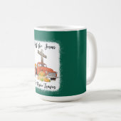 秋イエスは決してパンプキント葉ラックに乗らない感謝してい コーヒーマグカップ (正面右)