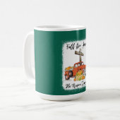 秋イエスは決してパンプキント葉ラックに乗らない感謝してい コーヒーマグカップ (正面左)