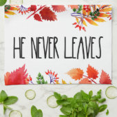 秋イエスは決して信仰を葉持ちない キッチンタオル (折り畳み)