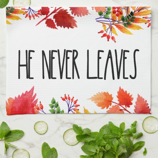 秋イエスは決して信仰を葉持ちない キッチンタオル (折り畳み)