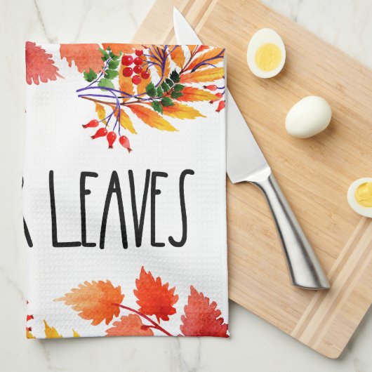 秋イエスは決して信仰を葉持ちない キッチンタオル (四つ折り)