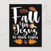 秋イエスは決して感謝の葉キリストを与えない ポストカード (正面)