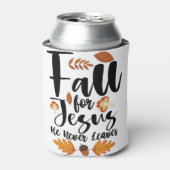 秋イエスは決して感謝の葉キリストを与えない 缶クーラー (缶正面)