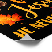 秋イエスは決して秋の葉クリスチャンのPrを行わない ポスター (角)