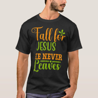 秋イエスは決して葉レトロの秋 Tシャツ