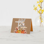 秋イエスは決して葉1人 カード (黄色い花)