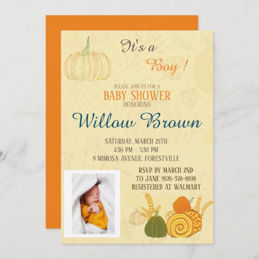 秋イエスは決して葉1人 招待状 (正面/裏面)