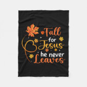 秋イエスは決して離れ離れの秋のクリス フリースブランケット (正面)