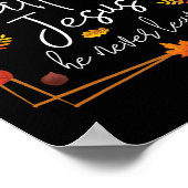 秋イエスは秋をテーマにした葉クリスは決して語らない ポスター (角)