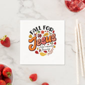 秋イエスキリスト決して離れ秋感謝祭 スタンダードカクテルナプキン (インサイチュ)