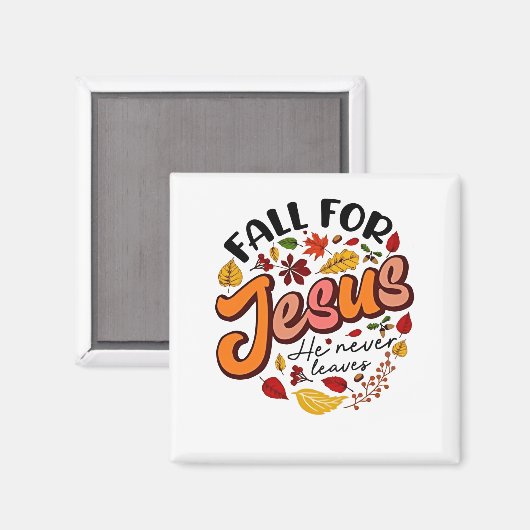 秋イエスキリスト決して離れ秋感謝祭 マグネット (正面/裏面)