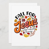 秋イエスキリスト決して離れ秋感謝祭 招待状 (正面/裏面)