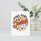 秋イエスキリスト決して離れ秋感謝祭 案内ポストカード (スタンド正面)