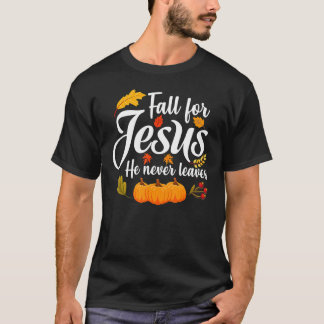 秋イエス・キリスト教の感謝祭葉に決していけない Tシャツ