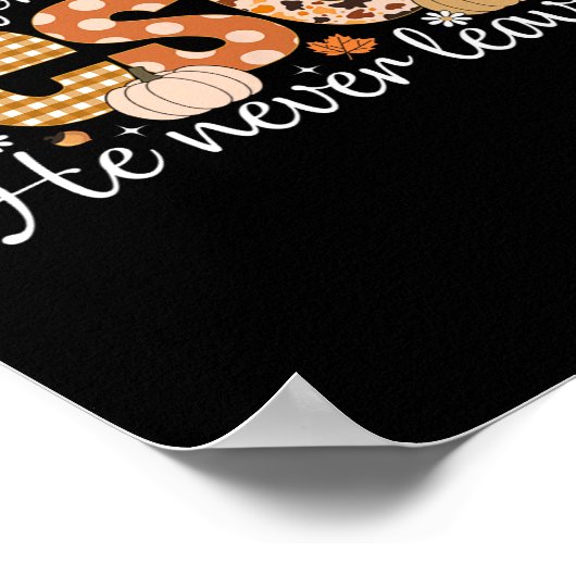 秋イエス・キリスト教の感謝祭葉に決して参加しない ポスター (角)