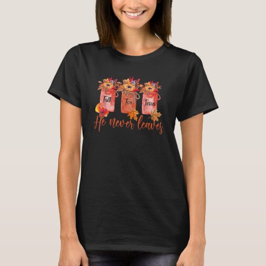 秋イエス・キリスト教の感謝祭葉に決して参加しない Tシャツ (正面)