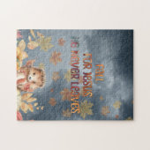 秋イエズス彼は決して離れデザイン ジグソーパズル (横)