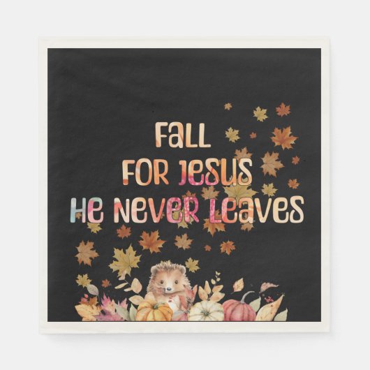 秋イエズス彼は決して離れデザイン スタンダードランチョンナプキン (正面)