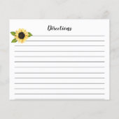 秋イエローサンフラワーブライダルシャワーレシピポスト (裏面)