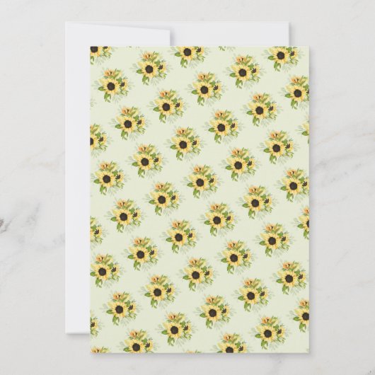 秋イエローサンフラワーベビーブランチ 招待状 (裏面)