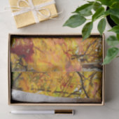 秋イエローフ絵を描ォレスト葉樺の木ツリー 薄葉紙 (ギフト)