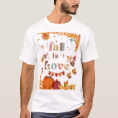 秋イズラブヴィンテージデザイン Tシャツ (正面)