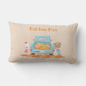 秋インおもしろい秋のテーマベアーズパンプキントラック ランバークッション (裏面)